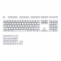 OEM PBT Double-Shot Keycap Set - White and Blue Letter