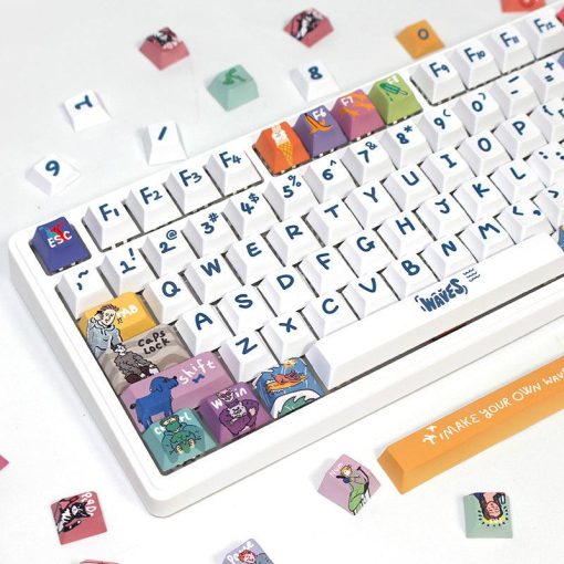 Cherry/XDA-like Profile Dye-Sub PBT Keycap Set - Waves - Image 4