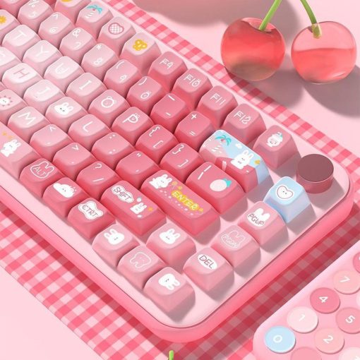 MDA Dye-Sub PBT Keycap Set - Pink Summer Bunny - Image 4