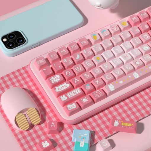MDA Dye-Sub PBT Keycap Set - Pink Summer Bunny - Image 5