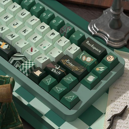 MDA/Cherry Dye-Sub PBT Keycap Set - Slytherin at Hogwarts - Image 6