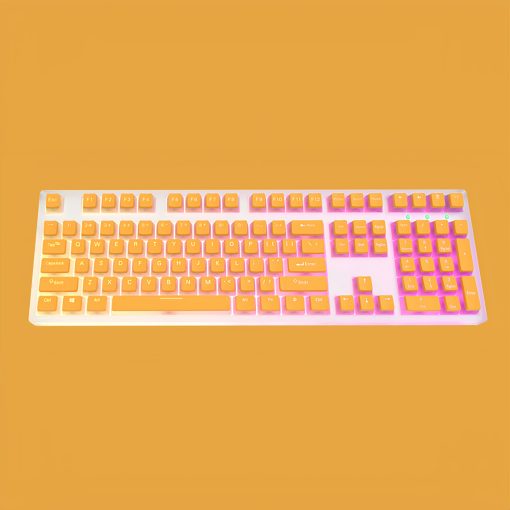OEM PBT+PC Dye-Sub Keycap PBT Keycap  Set - Cream yellow - Image 2