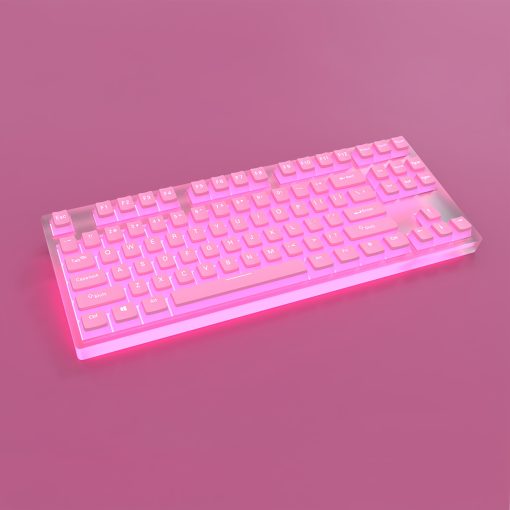OEM PBT+PC Dye-Sub Keycap PBT Keycap  Set - Petal powder - Image 4